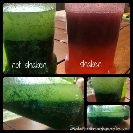 oil and water bottles